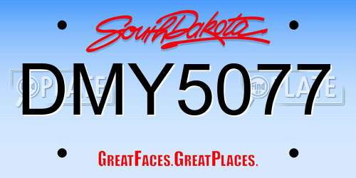 DMY5077 South Dakota License Plate