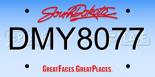 DMY8077 South Dakota License Plate