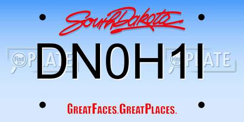 DN0H1I South Dakota License Plate