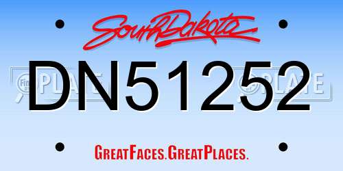 DN51252 South Dakota License Plate