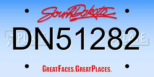 DN51282 South Dakota License Plate
