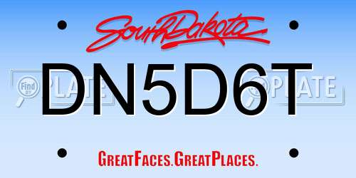 DN5D6T South Dakota License Plate