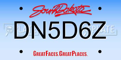 DN5D6Z South Dakota License Plate