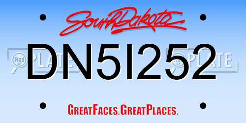DN5I252 South Dakota License Plate