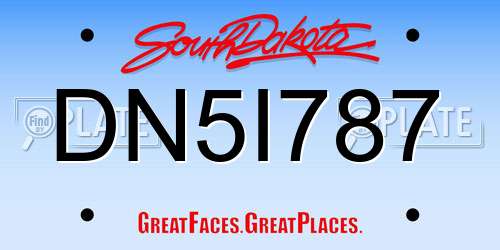 DN5I787 South Dakota License Plate
