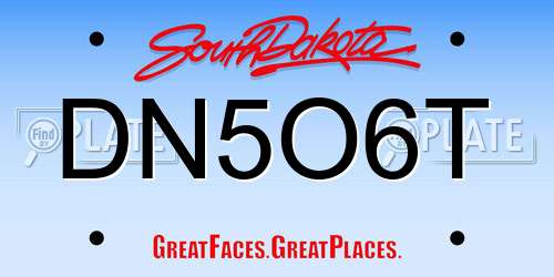 DN5O6T South Dakota License Plate