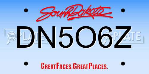 DN5O6Z South Dakota License Plate