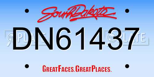 DN61437 South Dakota License Plate