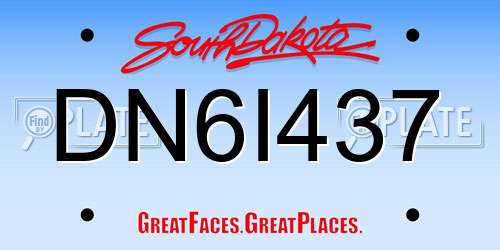 DN6I437 South Dakota License Plate