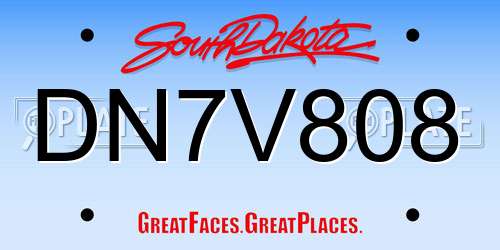 DN7V808 South Dakota License Plate
