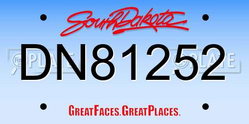 DN81252 South Dakota License Plate