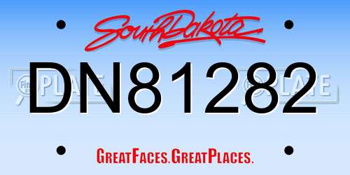 DN81282 South Dakota License Plate