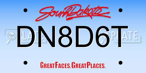 DN8D6T South Dakota License Plate