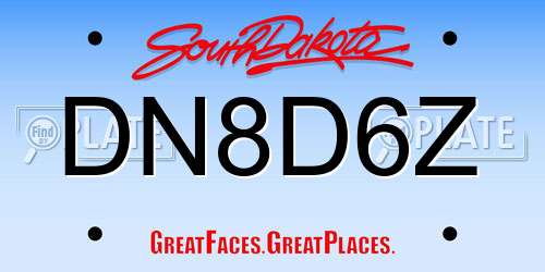 DN8D6Z South Dakota License Plate
