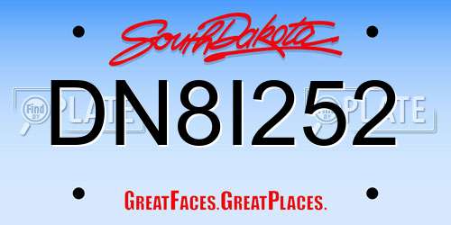 DN8I252 South Dakota License Plate