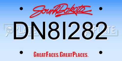 DN8I282 South Dakota License Plate