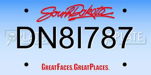 DN8I787 South Dakota License Plate
