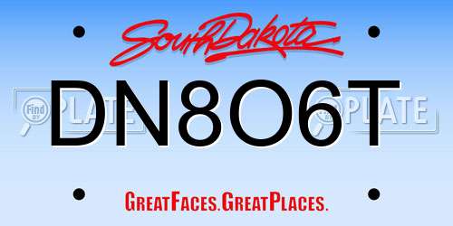 DN8O6T South Dakota License Plate