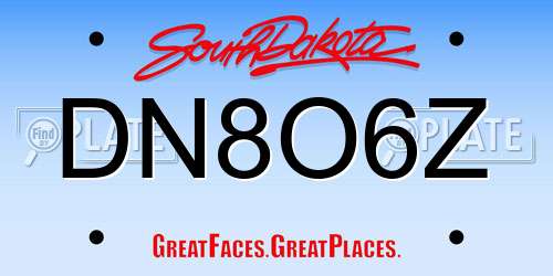 DN8O6Z South Dakota License Plate