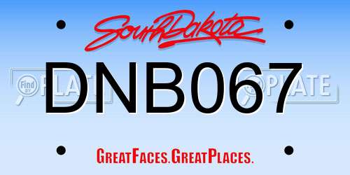 DNB067 South Dakota License Plate