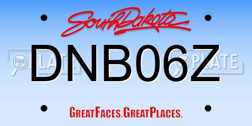 DNB06Z South Dakota License Plate