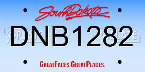 DNB1282 South Dakota License Plate
