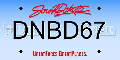 DNBD67 South Dakota License Plate
