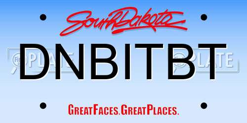 DNBITBT South Dakota License Plate