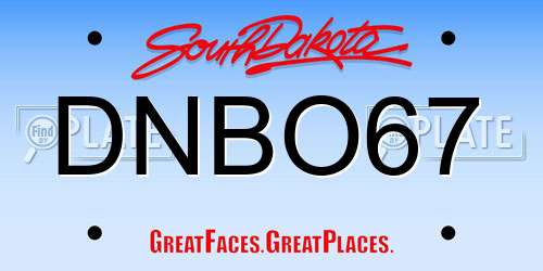 DNBO67 South Dakota License Plate