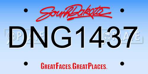 DNG1437 South Dakota License Plate