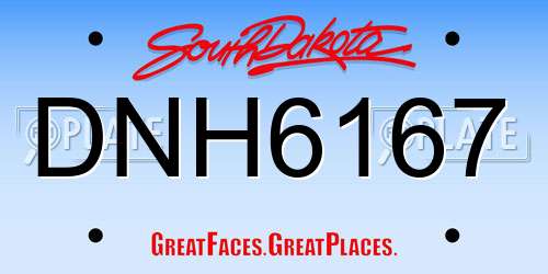 DNH6167 South Dakota License Plate