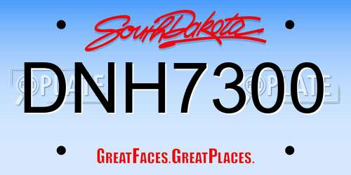 DNH7300 South Dakota License Plate