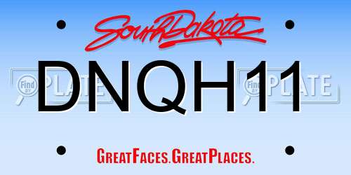 DNQH11 South Dakota License Plate