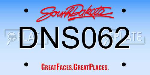 DNS062 South Dakota License Plate