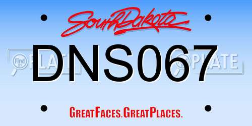 DNS067 South Dakota License Plate