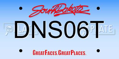 DNS06T South Dakota License Plate