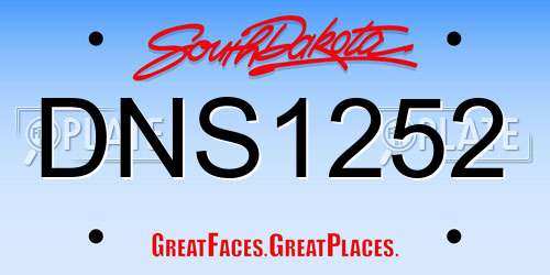 DNS1252 South Dakota License Plate