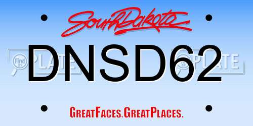 DNSD62 South Dakota License Plate