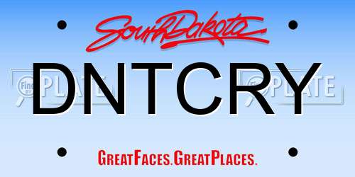 DNTCRY South Dakota License Plate