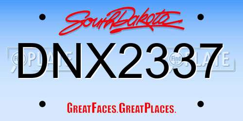 DNX2337 South Dakota License Plate