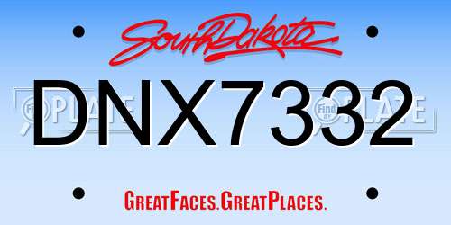 DNX7332 South Dakota License Plate