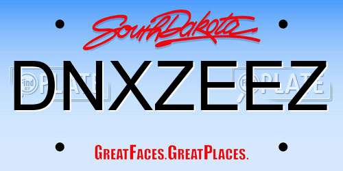 DNXZEEZ South Dakota License Plate