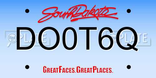 DO0T6Q South Dakota License Plate
