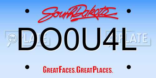 DO0U4L South Dakota License Plate
