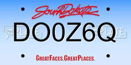DO0Z6Q South Dakota License Plate