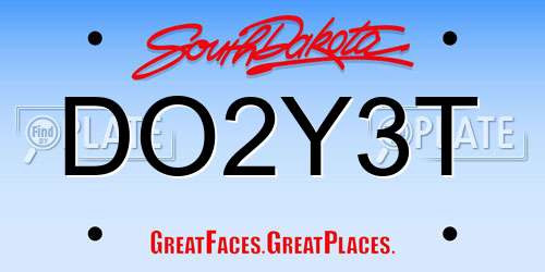 DO2Y3T South Dakota License Plate
