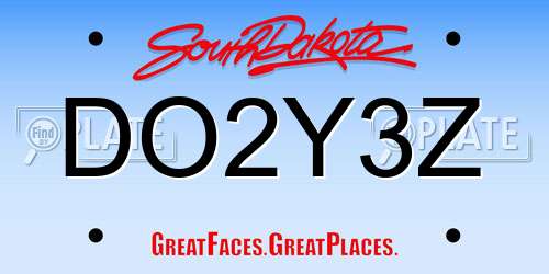 DO2Y3Z South Dakota License Plate