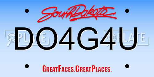DO4G4U South Dakota License Plate
