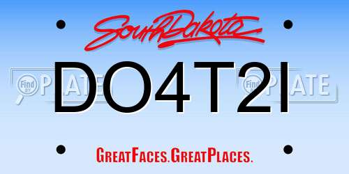 DO4T2I South Dakota License Plate