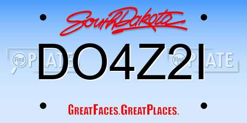 DO4Z2I South Dakota License Plate